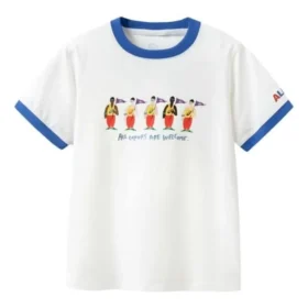 Casual Print T-shirt “White Blue”