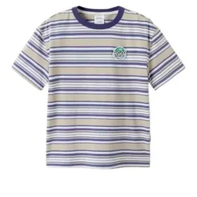 Stripe T-shirt “Beige Blue”
